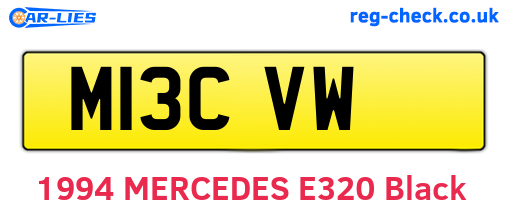 M13CVW are the vehicle registration plates.