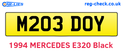 M203DOY are the vehicle registration plates.
