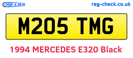 M205TMG are the vehicle registration plates.