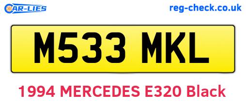 M533MKL are the vehicle registration plates.
