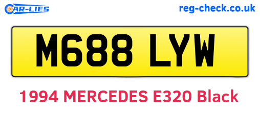 M688LYW are the vehicle registration plates.