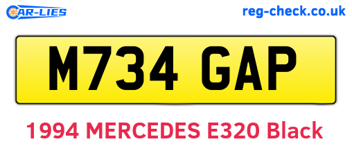 M734GAP are the vehicle registration plates.