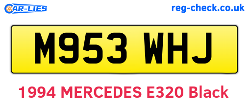 M953WHJ are the vehicle registration plates.