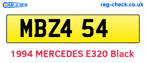 MBZ454 are the vehicle registration plates.