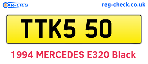 TTK550 are the vehicle registration plates.