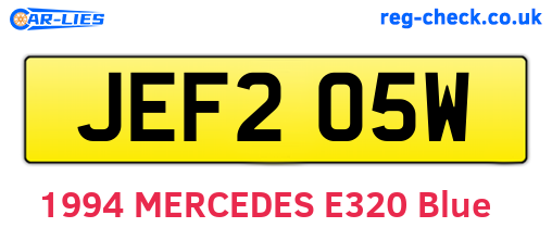 JEF205W are the vehicle registration plates.