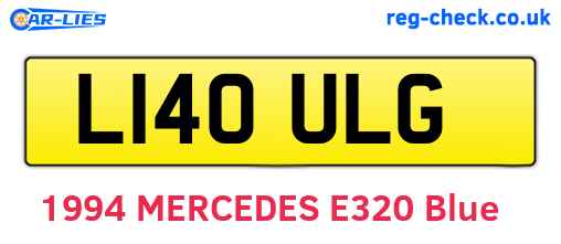 L140ULG are the vehicle registration plates.