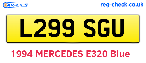 L299SGU are the vehicle registration plates.