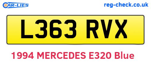 L363RVX are the vehicle registration plates.