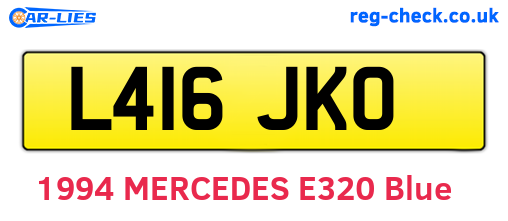 L416JKO are the vehicle registration plates.