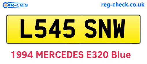 L545SNW are the vehicle registration plates.