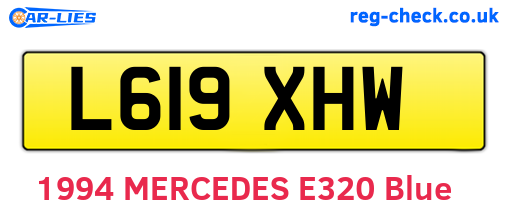 L619XHW are the vehicle registration plates.