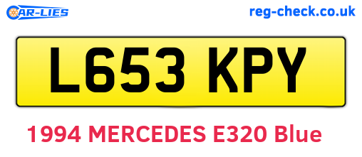 L653KPY are the vehicle registration plates.
