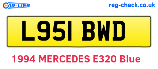L951BWD are the vehicle registration plates.