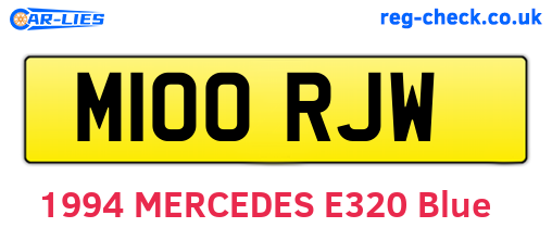 M100RJW are the vehicle registration plates.