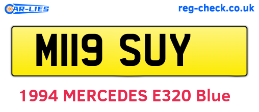 M119SUY are the vehicle registration plates.
