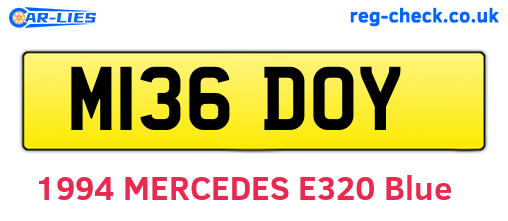 M136DOY are the vehicle registration plates.