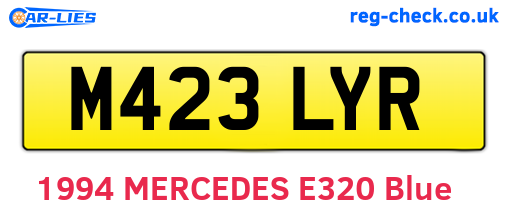 M423LYR are the vehicle registration plates.
