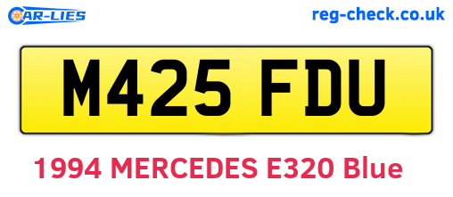 M425FDU are the vehicle registration plates.