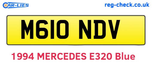 M610NDV are the vehicle registration plates.