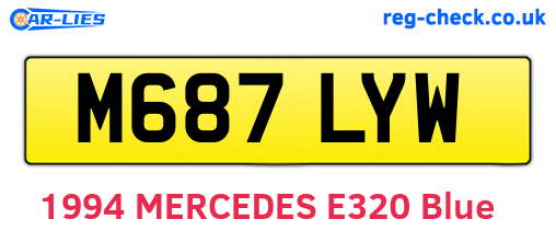 M687LYW are the vehicle registration plates.
