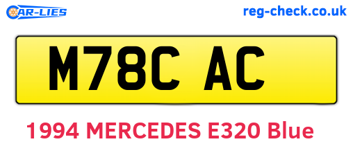 M78CAC are the vehicle registration plates.
