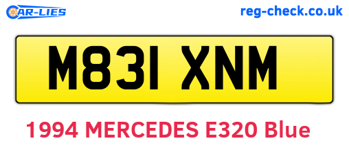 M831XNM are the vehicle registration plates.
