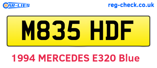 M835HDF are the vehicle registration plates.