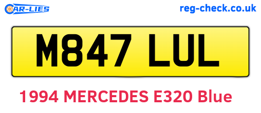 M847LUL are the vehicle registration plates.