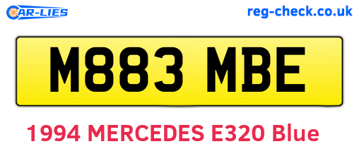 M883MBE are the vehicle registration plates.