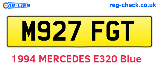 M927FGT are the vehicle registration plates.