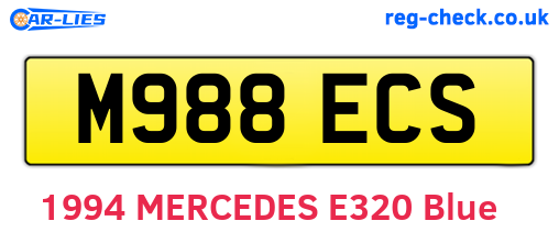 M988ECS are the vehicle registration plates.