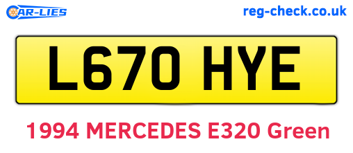 L670HYE are the vehicle registration plates.