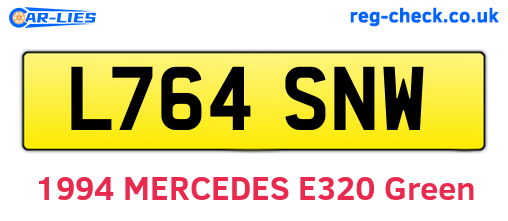L764SNW are the vehicle registration plates.