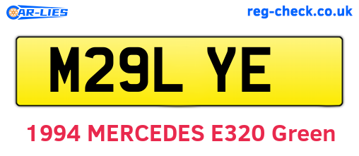 M29LYE are the vehicle registration plates.