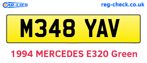 M348YAV are the vehicle registration plates.