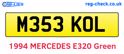 M353KOL are the vehicle registration plates.