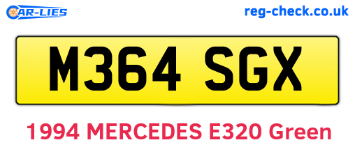 M364SGX are the vehicle registration plates.