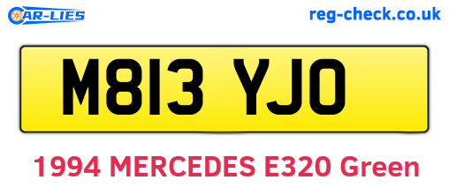 M813YJO are the vehicle registration plates.