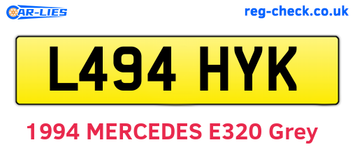 L494HYK are the vehicle registration plates.