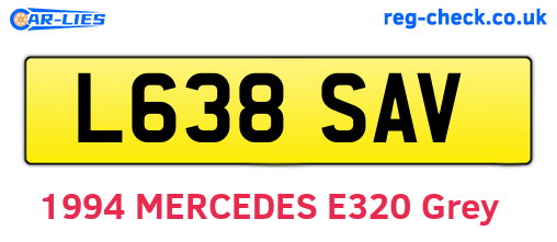 L638SAV are the vehicle registration plates.