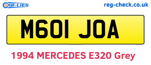 M601JOA are the vehicle registration plates.