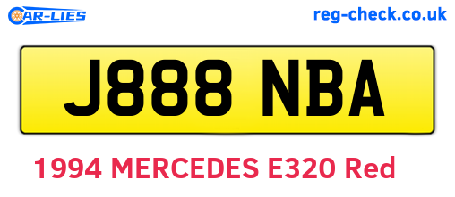 J888NBA are the vehicle registration plates.