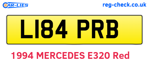 L184PRB are the vehicle registration plates.