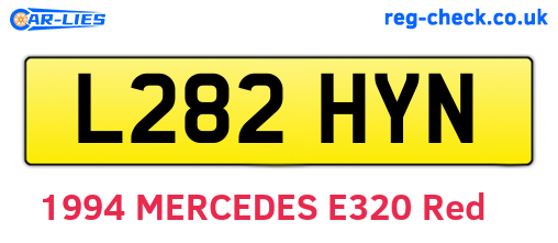 L282HYN are the vehicle registration plates.