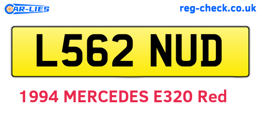 L562NUD are the vehicle registration plates.