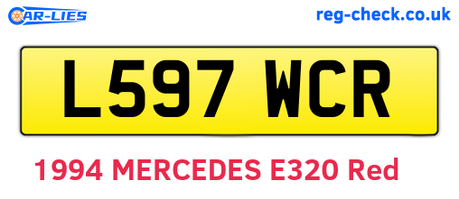 L597WCR are the vehicle registration plates.