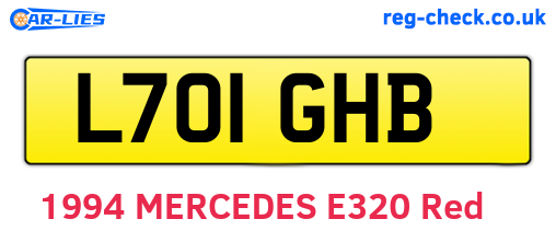 L701GHB are the vehicle registration plates.