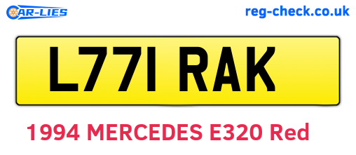 L771RAK are the vehicle registration plates.