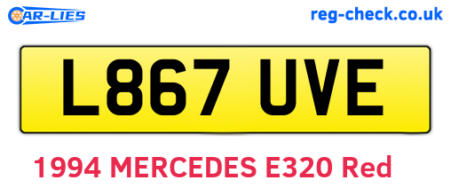 L867UVE are the vehicle registration plates.